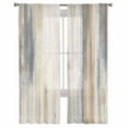 thumbnail image 3 of Beige Grey Sheer Curtains 72 Inches Long 2 Panels Set, Window Sheer Curtains for Living Room/Bedroom, Abstract Mottled Art Retro Modern Painting Light Filtering Rod Pocket Curtain 52'' x 72'' x 2, 3 of 7
