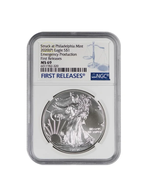 2020 P 1 oz American Silver Eagle NGC MS-69 Emergency Production First Releases Struck at Philadelphia