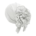 thumbnail image 2 of VJGBEGW Women Lace Floral Stretch Beanie Turban Skull Chemo for Hair Loss Breathable Stretch Hat #4 White, 2 of 3