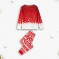 thumbnail image 4 of Ensemble de Pyjama Familial 2 Pcs Imprimé Élan Manches Longues Pantalon Costume Quotidien, 4 of 8