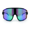 thumbnail image 5 of Color Mirror Child Size Boys Shield Rimless Sport Plastic Sunglasses Black - Green Mirror, 5 of 8