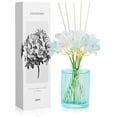thumbnail image 1 of 6.7 oz Clear Spring Reed Diffusers with 5 Rattan Sticks and 6 Artificial Flowers, 200 ml Scent Diffuser for Home Bathroom Decor, Long Lasting up to 50 Days, 1 of 6