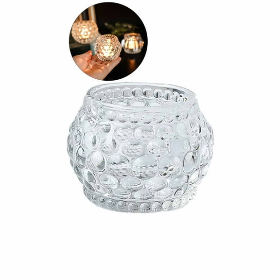 Yoloke Glass Votive Tealight Candle Holders, Round Clear Decorative Candle Holder for Table, Home Party Wedding Decor