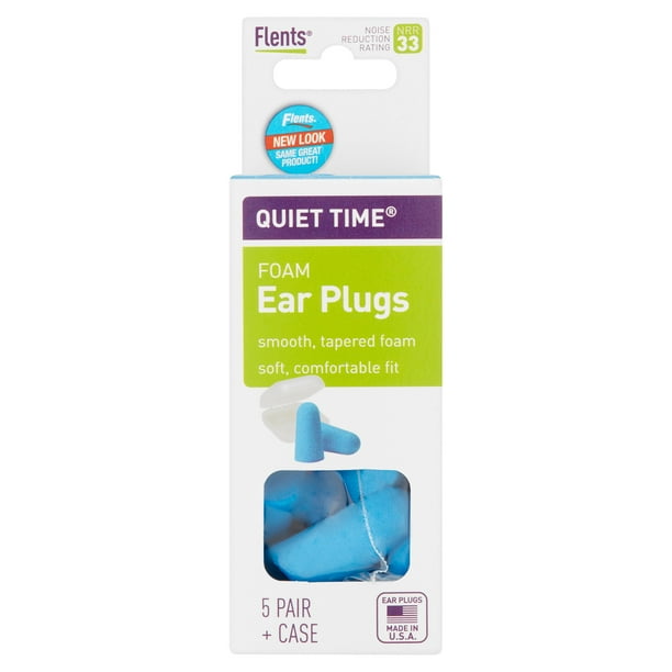 Flents Quiet Time Foam Ear Plugs, 5 Pair with Case