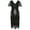 Black Silver, variant on Women's 1920s Dress Sequin Art Deco Flapper Dress with Sleeve
