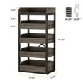 thumbnail image 2 of Tribesigns Wood Fruit and Vegetable Storage Rack, 5-Tier Pull-Out Snack Stand Fruit Basket Stand, Utility Shelf Organizer for Kitchen, Living Room, Bedroom, Grey, 2 of 10