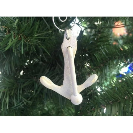 Antique White Cast Iron Anchor Christmas Ornament 5 Antique White Cast Iron Anchor Christmas Ornament 5