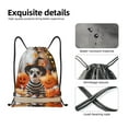 thumbnail image 5 of Drawstring Backpack - Halloween Cute Dog Witch Hat Splash Proof Small Drawstring Gym Bag for Women Men, Cinch Sports String Bag Backpack for Travel Swimming Beach, 5 of 8
