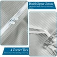 thumbnail image 3 of Luxurious 500-TC 100% Egyptian Cotton 3-Pieces Soft Duvet Cover Set ( Zipper Closure & Corner Ties ) ( 1-Duvet Cover & 2-Pillow Shams ) - Alaskan King Size ( 120" x 132" ) Inches, Silver Grey Stripe, 3 of 4
