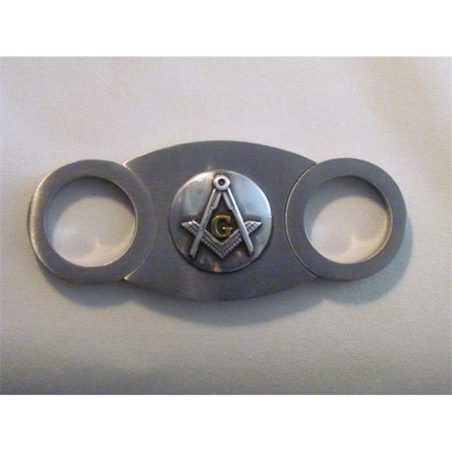 Cigar Cutters by Jim CT-MSN1 Stainless Steel Closed Guillotine Cutter With Masonic Embellishment