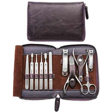 11-in-1 Stainless Steel Manicure Pedicure Set Grooming Kit with (Best Home Manicure Kit)