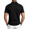 thumbnail image 4 of EANJE Polo Shirts for Men Waffle Short Sleeve Golf Shirts Casual 3 Buttons Solid Color Collared T Shirts Tops Black 2XL, 4 of 8