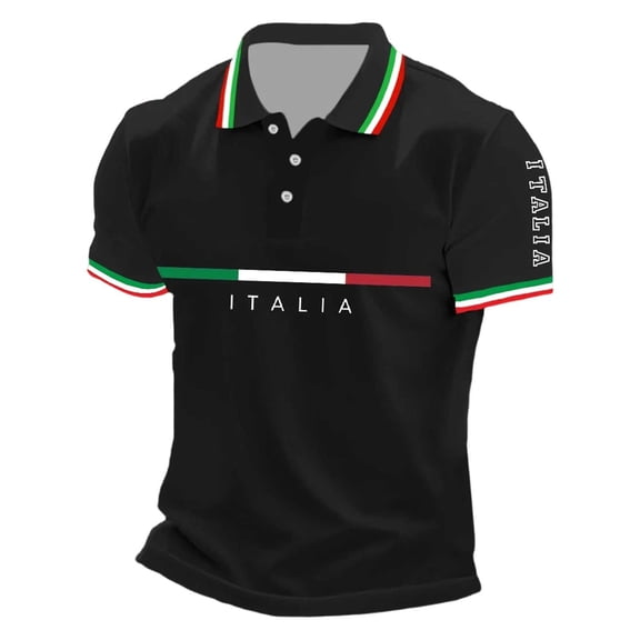 SJLDQY Mens 2026 Italy Soccer Polo Shirts Short Sleeve International Football Shirts for Men Italian Flag Graphic Lightweight Summer Workout Golf Shirts