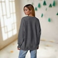 thumbnail image 2 of Womens Christmas Sweatshirts 2025 Oversized Casual Long Sleeve Xmas Pullover Dark GrayLarge, 2 of 4