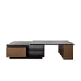 thumbnail image 5 of 47" Extendable Coffee Table, Modern Rectangular Center Table with 2 Drawers and Open Shelves, Wood Large Space Saving Table, for Living Room, Bedroom, 5 of 9