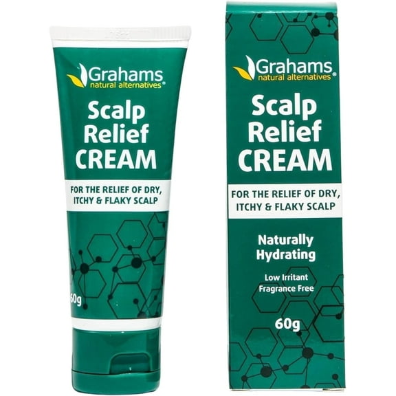 Grahams Natural Scalp Relief Moisturizing Cream for Dry, Itchy Scalp, Psoriasis & Dandruff, 2.11oz