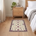 thumbnail image 3 of ODIKA 2'x3' Ultra-Soft Accent Mat, Mauve Damask Vintage Scroll Trellis Border Distressed Faded Boho None Washable, Bare feet friendly, Easy Care Indoor rug for Bedside, Footrest, 3 of 7