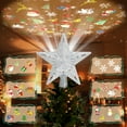 thumbnail image 6 of Christmas Tree Topper, 10” Snowflake Tree Toppers Lighted Indoor with Rotating 3D Snowflake LED Projector Hollow Glitter Lighted for Tree Christmas Decorations Holiday, Sliver, 6 of 10