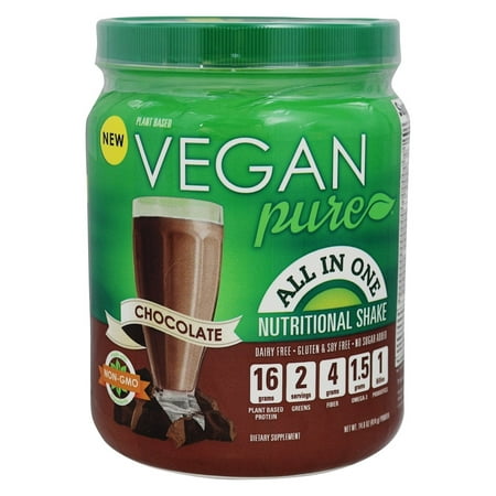 Vegan Pure All-in-One Nutritional Shake Powder, Chocolate, 21g Protein, 1.2lb, 19.2oz