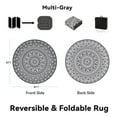 thumbnail image 6 of VUNATE Outdoor Rug 8'x8' Round Patio Rug Waterproof Woven Plastic Indoor Outdoor Mat for Picnic RV Porch Camping Reversible Lightweight Boho Outside Rug Gray Beige, 6 of 7