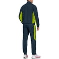 thumbnail image 2 of Men's 2Pc Full Zip Tracksuit, 4 Way Stretch Color Block Jogger with Zipper Pockets for Gym Running Blue Green M, 2 of 8