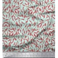 thumbnail image 1 of Soimoi Tissu Satin Soie Baies Rouges Fruits Tissu Imprimé au Mètre 42 Pouces de Large, 1 of 5
