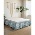 thumbnail image 2 of Coral Starfish Bed Skirt King Size 18" Drop Ocean Wood Grain Ruffled Wrap Around Bed Skirts Adjustable Elastic Bedskirt Dust Ruffle for King Size Bed, 2 of 7