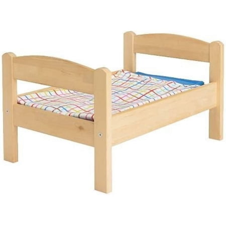 IKEAmarket Duktig Doll Bed with Bedlinen Set, Pine, Multicolor