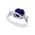 thumbnail image 2 of Heart Shape Simulated Alexandrite In 14K White Gold Over 925 Sterling Silver Ring Size 7, 2 of 5