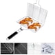 thumbnail image 4 of Cesta para asar a la parrilla de acero inoxidable Cesta para asar a la parrilla plegable con asa Rejilla para barbacoa al aire libre para accesorios de cocina para parrilla de barbacoa, 4 of 8