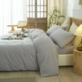 thumbnail image 4 of Washed Cotton Duvet Cover Set Linen Feel Natural Wrinkle Lightweight Comfy (King  Linen), 4 of 6