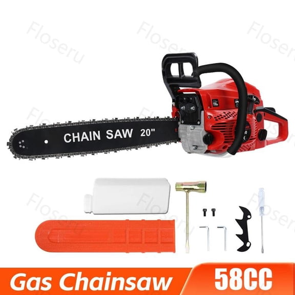 Floseru 58cc Gas Chainsaw, 20" Power Chain Saw 3HP 2.2KW Gasoline Chainsaws