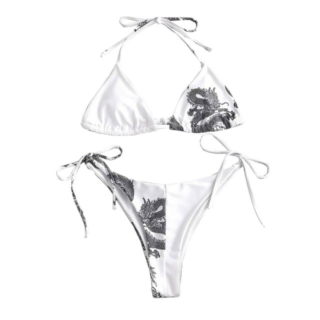 Gibobby Conjunto de Bañador Sexy Traje de baño Bandeau Set Traje de baño Ropa de playa Vendaje Mujeres Bikini brasileño Push-Up Trajes de baño Tankinis S(Blanco,M)
