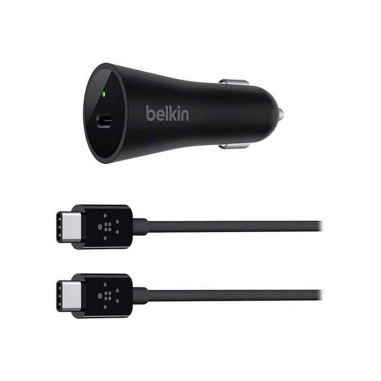 Belkin Car Charger - Car power adapter - 27 Watt - 3 A (24 pin USB-C) - on  cable: USB-C - black - for Google Nexus 5X, Nexus 6P; Chromebook Pixel;  Microsoft Lumia 950