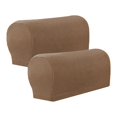 thumbnail image 1 of Funda de reposabrazos de felpa suave, antideslizante, para silla, sofá, funda elástica para el hogar y la oficina. Café ligero, 1 of 7