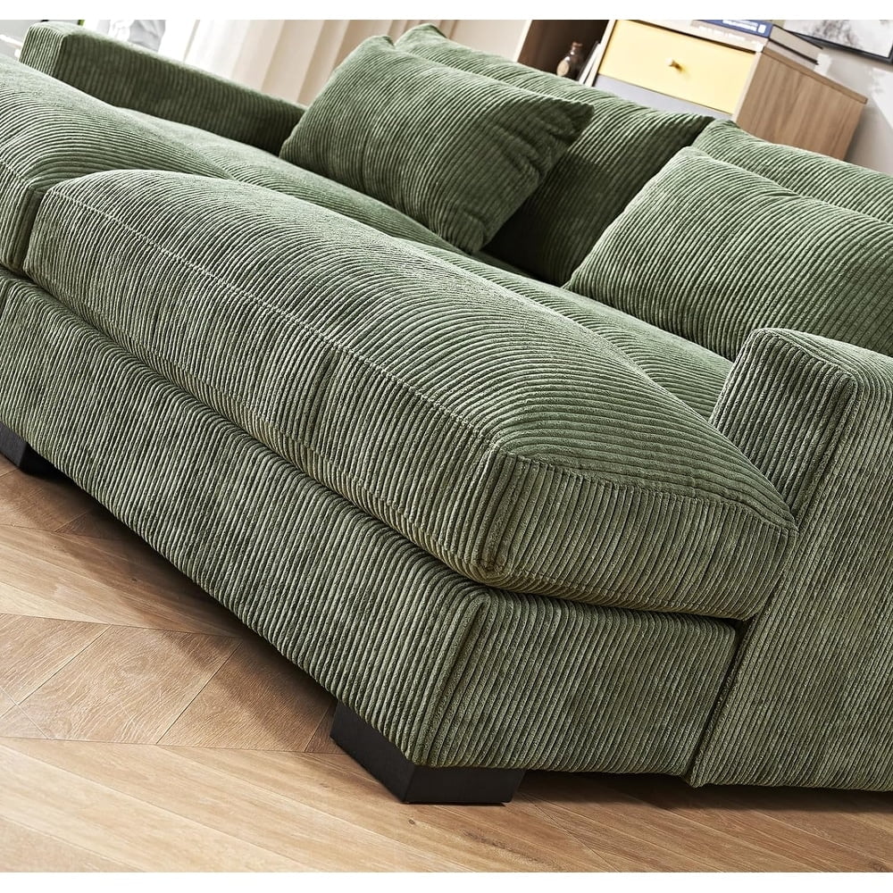 Uspridefurniture Soft Corduroy Modern and Comfortable Upholstery Luxe Sleeper Sofa, Green