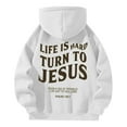 thumbnail image 4 of Hoodies Sweatshirt for Women Long Sleeve Zip Up Hoodies Oversized Hoodie for Women White Womens Sweatshirt Winter Tops Clothes for Women, 4 of 6