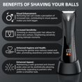 thumbnail image 3 of Groin Hair Trimmer - Electric Manscape Trimmer for Men, Waterproof Ball Trimmer for Pubic/Body/Groin Grooming with Ceramic Blade, LED Light, Charging Base Model 001, 3 of 8