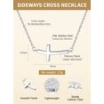 thumbnail image 5 of FindChic Cross Necklace for Women Silver Dainty Tiny Sideway Cross Choker Pendant Necklace Simple Trendy Cute Easter Basket Stuffers Baptism Religious Faith Jewelry Gift, 5 of 9