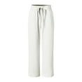 thumbnail image 4 of BVOFAR Womens Casual Cotton Linen Pants Drawstring Elastic Waist Pant Summer Solid Color Trousers with Pockets 2025, 4 of 9