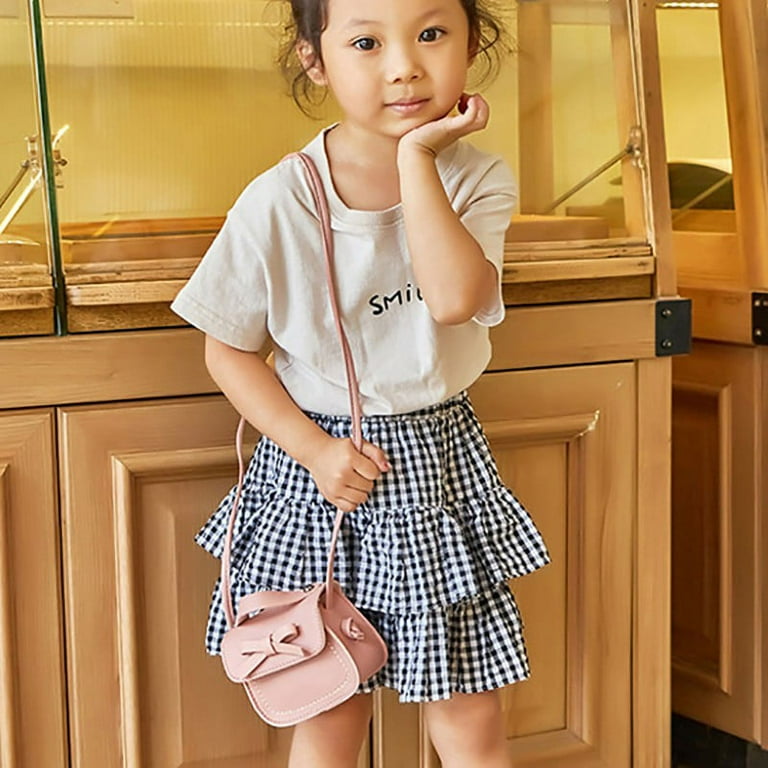 Weefy Kids Bow Mini Messenger Bag, Small Purses for Girls