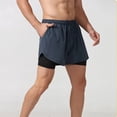 thumbnail image 4 of Pantalones cortos para correr para hombre, pantalones cortos negros de doble capa de secado rápido para Fitness, nuevos pantalones cortos deportivos para entrenamiento y culturismo, 4 of 4