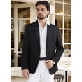 thumbnail image 2 of Blazer MAGE MALE de un botón, corte slim, ligero, negro, 2 of 8