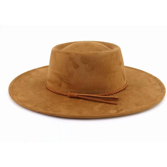 Wide Brim Fedora Hat for Men Women Big Rancher Felt Hat Pork Pie Jazz Hat