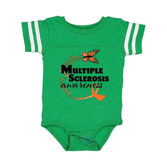 Inktastic Multiple Sclerosis Awareness Butterfly Ribbon Boys or Girls Baby Bodysuit