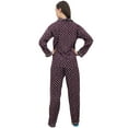 thumbnail image 4 of Bimba Dot Printed Wine Button-Down Shirt With Elastic Waist Pajama Pants-22, 4 of 5