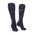 thumbnail image 3 of KLL Copper-Gold Gloss Outline Flower Print Cool Socks Men's Women's Crew Socks Funny Crazy Novelty Stockings, 3 of 8