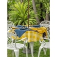 thumbnail image 2 of Outdoor Tablecloth with Umbrella Hole and Zipper, Farmhouse Truck Round Table Cloth 54 Inch Waterproof Tablecloth, Country Bee Daisy Yellow Buffalo Lattices Picnic Table Cover for Patio Camping, 2 of 7