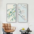 thumbnail image 4 of Póster con estampado de peonía de ciruela y loto con letras, elegante pintura china en lienzo, arte de pared de plantas, cuadros decorativos para el hogar, 4 of 5