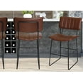thumbnail image 3 of Steve Silver Tribeca Metal and Brown Faux Leather Commercial Grade Counter Stool, 3 of 8